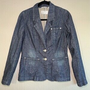 Womens Levi's Jeans Silver Label Denim Jacket With Silver Floral Buttons Sz S